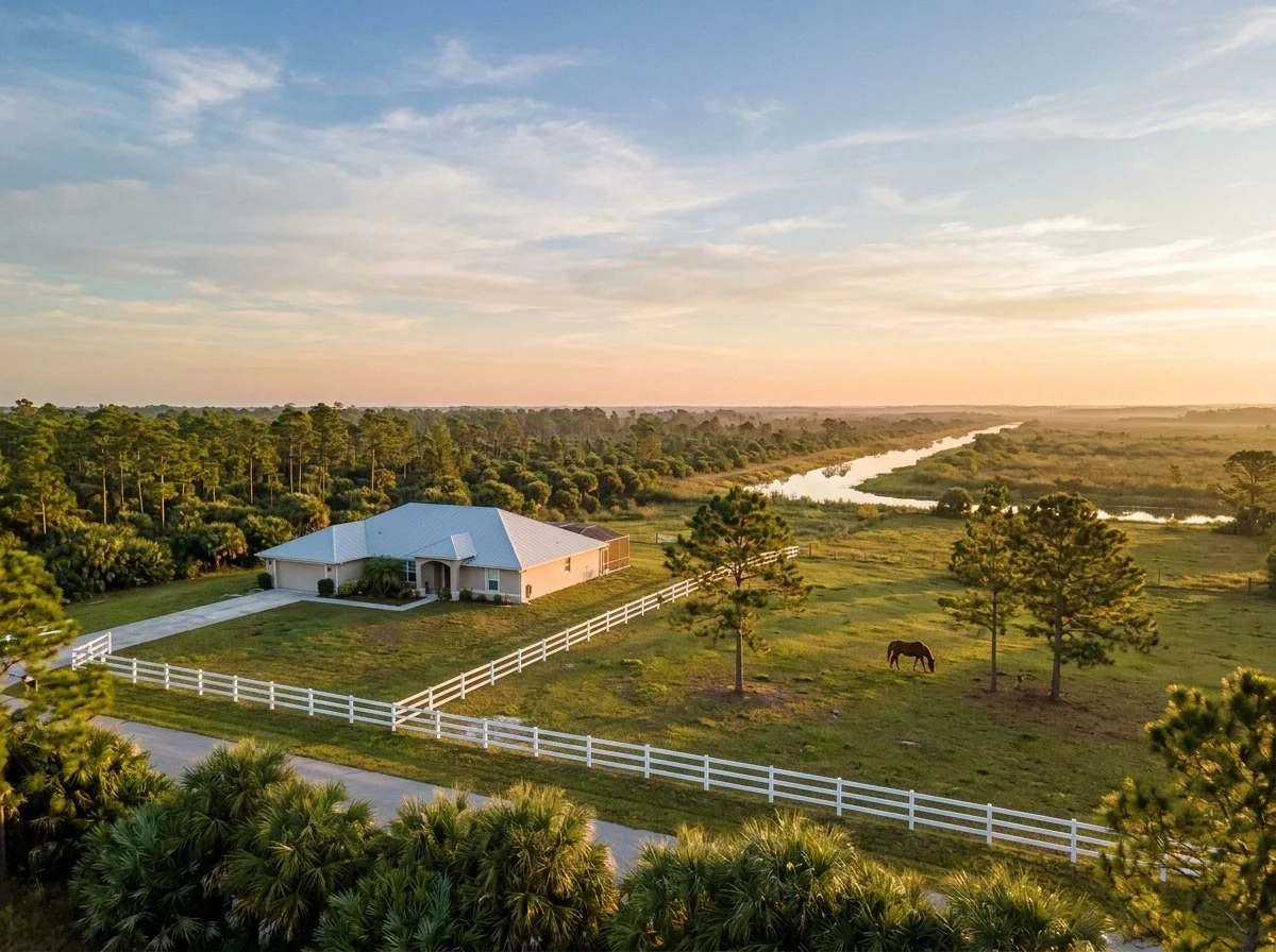 Homes on acreage lots in North Port Estates