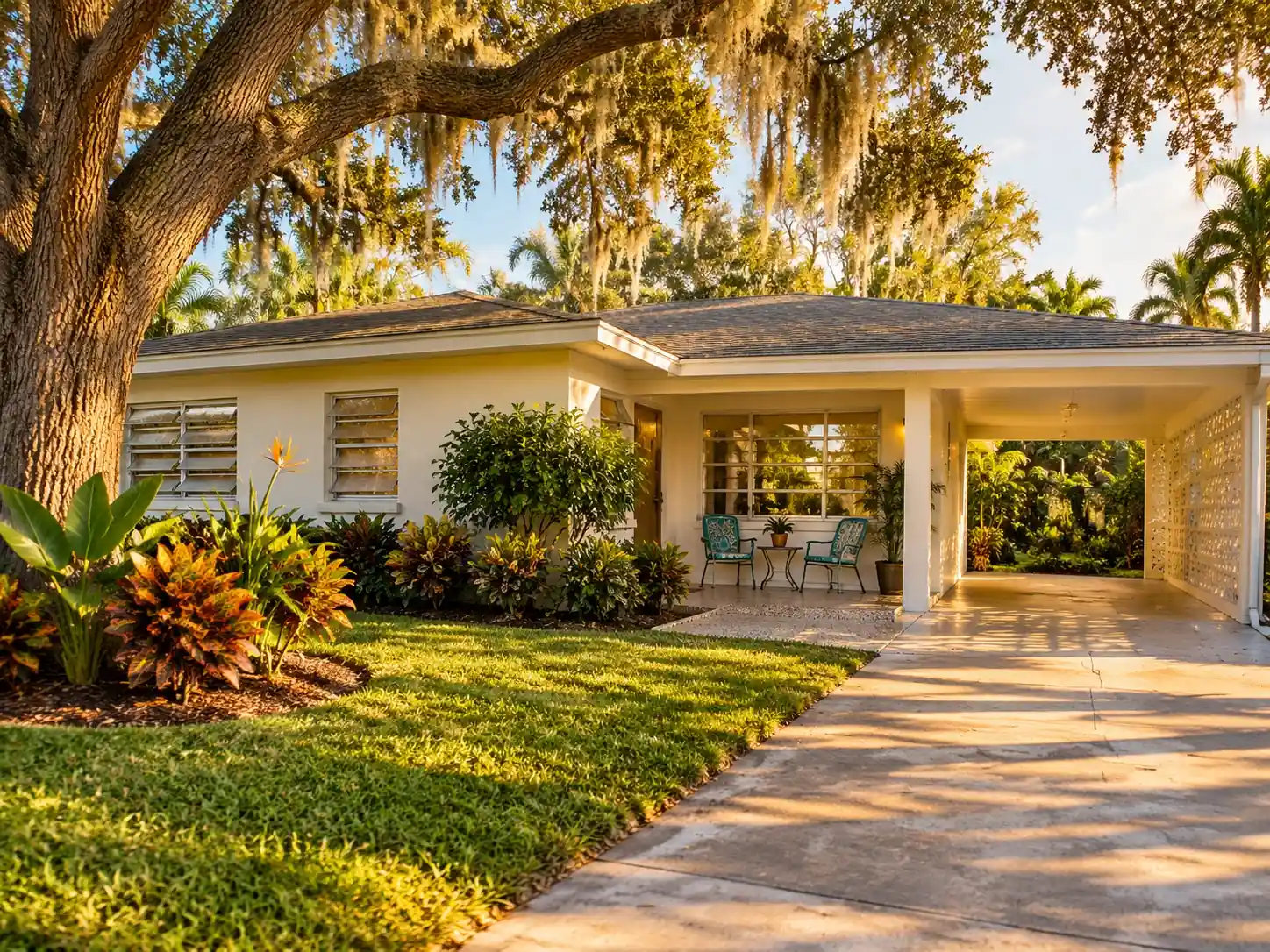 Classic mid-century ranch home with carport in Southgate, Sarasota
